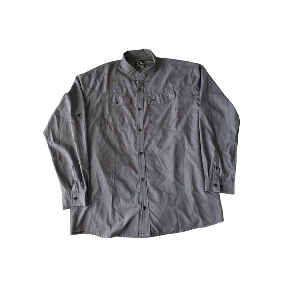 Drake Clothing Men’s Gingham Check Shirt 2XL Long Sleeve Outdoor Button Up Gray - Picture 2 of 9